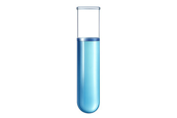 Glass test tube filled with blue liquid, symbolizing scientific research, chemical experiments, and medical lab work