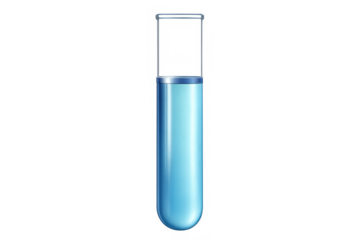 Glass test tube filled with blue liquid, symbolizing scientific research, chemical experiments, and medical lab work
