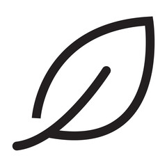 Minimalist Leaf Line Art Icon &ndash; Simple Nature Symbol for Eco-Friendly Branding and Sustainability