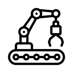 Fototapeta premium robot arm line icon