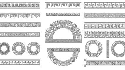 Greek Key Borders and Ornaments Collection image stock