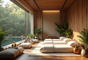 Luxurious Serenity Space Tranquil Atmosphere Gentle Nature Elements Exquisite Layout Pure Escape