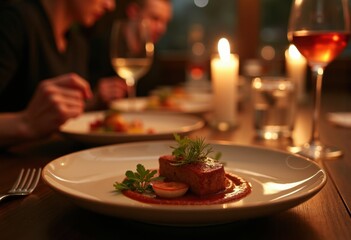 Mindful Eating Experience: Savoring Gourmet Cuisine with Authentic Flavor Depths and Textures