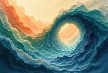 Transformative Journey Through Thought Patterns Colorful Landscape Art Abstract Design Focused on Balance