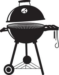 barbecue grill with lid and utensils
