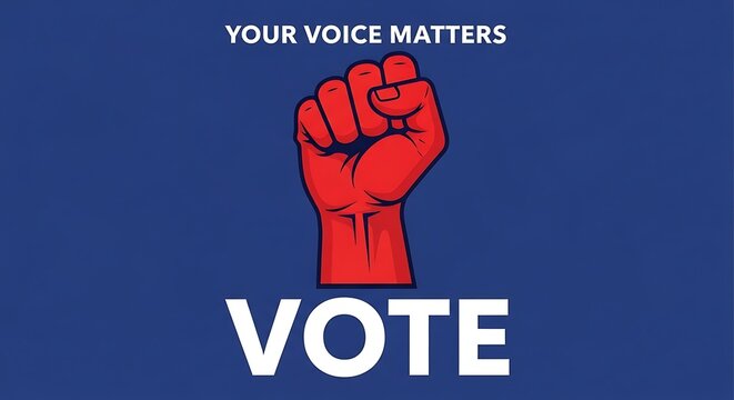 Red Fist Vote Campaign Poster Design.