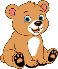 cute,cartoon,bear,cub,illustration,smiling,baby,animal,character,adorable,playful,teddy,forest,wildlife,kawaii,vector,design,clipart,mascot,icon © Mehedi