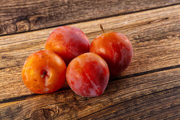 Ripe sweet juicy fresh purple plums