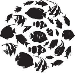 Collection of fish silhouettes