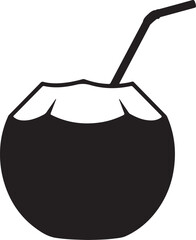 Coconut drink with straw