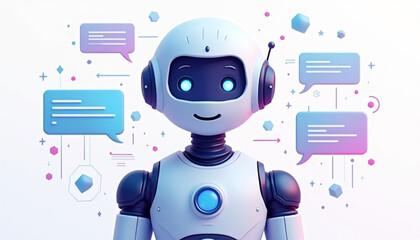 Friendly AI Chatbot Assistant for Customer Support and Digital Communication Vector