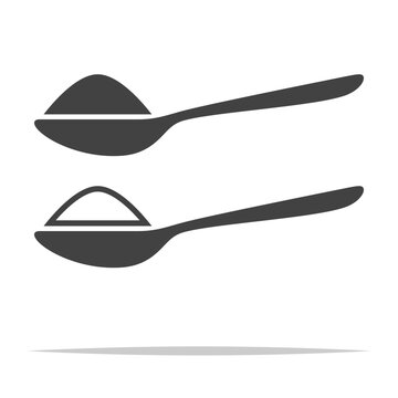Spoon with sugar icon vector isolated illustration