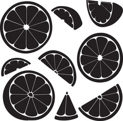 orange slices silhouettes