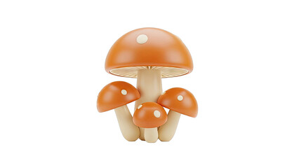 Cartoonish Orange Mushrooms with White Spots
