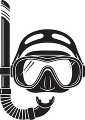 Snorkeling mask and tube on face