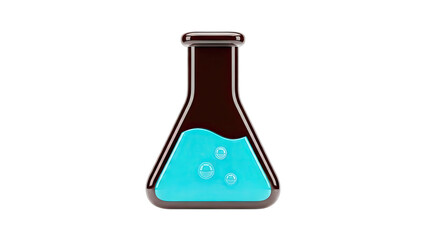 Chemistry Flask with Blue Liquid and Bubbles Icon