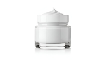 Cosmetic cream jar isolated on white background