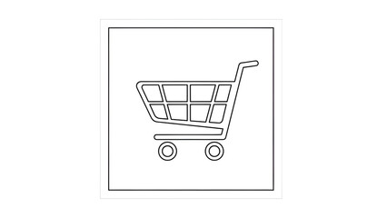 Shopping cart line icon isolated on white