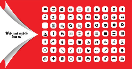 Flat Black Web and Mobile Icon Set Collection