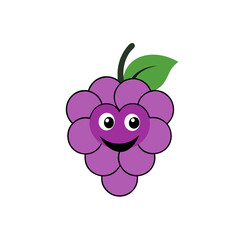 vector illustration of an happy grapes
