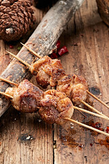 Charcoal-grilled lamb kidneys