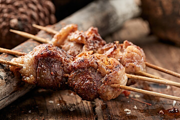 Charcoal-grilled lamb kidneys