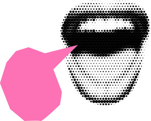 Collage Speech Bubble Mouth