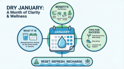 Dry January A Month of Clarity and Wellness Infographic