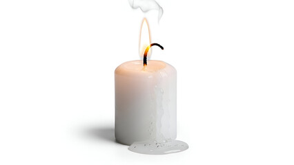 Lit Candle Isolated | Light and Relaxation Concept