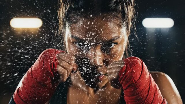 Woman doing handstand in gym with people doing pushups around her