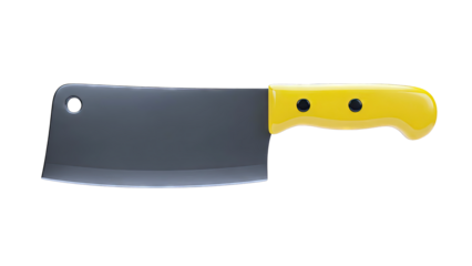 Cleaver knife with yellow handle