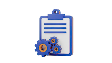 Clipboard with gears icon