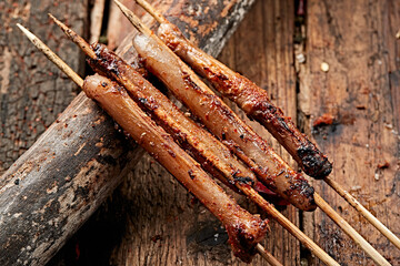 Charcoal-grilled nourishing lamb penis