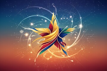 Myanmar Independence Day Abstract Star Symbol Background
