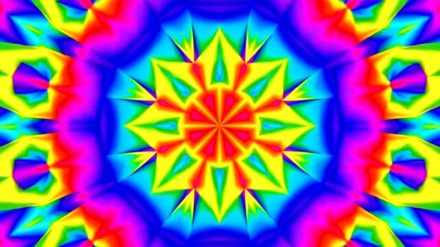 Colorful kaleidoscope pattern with vibrant designs