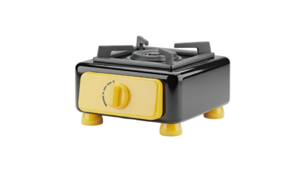 Compact Black and Yellow Portable Gas Stove