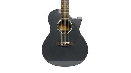 Obraz premium Dark Grey Acoustic Guitar with White Background