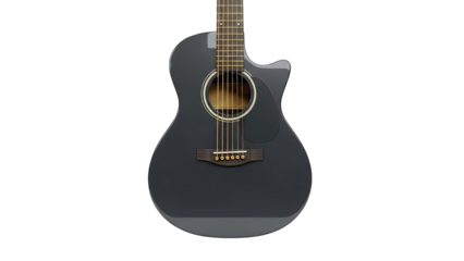 Dark Grey Acoustic Guitar with White Background