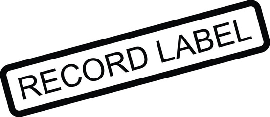 Record label stamp, official seal for important information and data, graphic element for business.