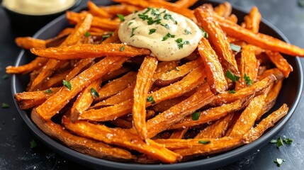Sweet potato fries with dipping sauce (1)