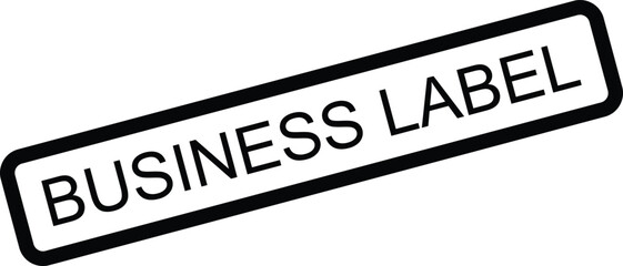 Simple black and white business label graphic with text for corporate and commercial use.