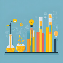 Startup Funding and Business Growth Concept with Investment Turning into Bar Chart Illustration