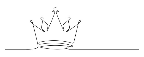 Minimal line art illustration of luxury royal crown symbol