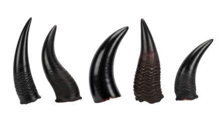Five black horns transparent background cutout png