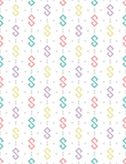 Colorful fabric shapes seamless pattern.