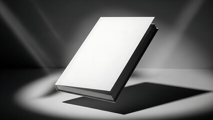 Single white book standing upright isolated on transparent background