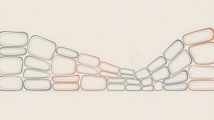 Abstract geometric shapes in muted earth tones forming a wave pattern muted colors