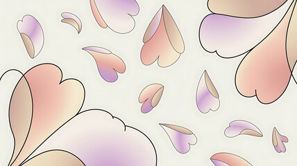 Abstract pastel colored petals on white background flowers pink