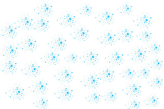 Glowing blue fractal pattern on black background - Powered by Adobe