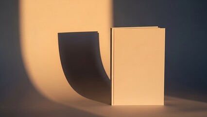 Vertical Blank Paperback Book Mockup with Dramatic Side Shadow, Minimalist Design Presentation Template